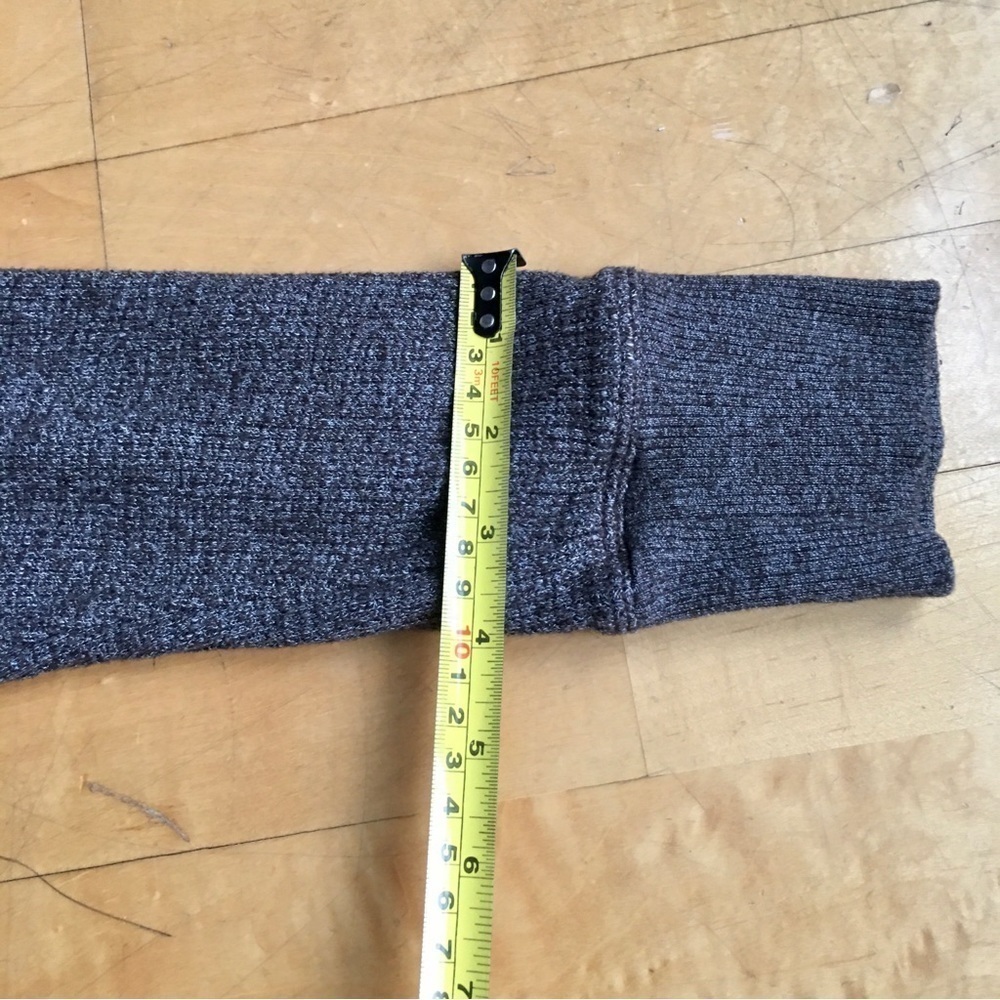 WILT Notched Hem Thermal Crewneck Lightweight Sweater, Brown Heather, Size S - Picture 14 of 17